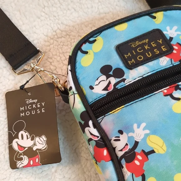 Disney Mickey Mouse Blue and Black Crossbody Bag - Picture 3 of 7